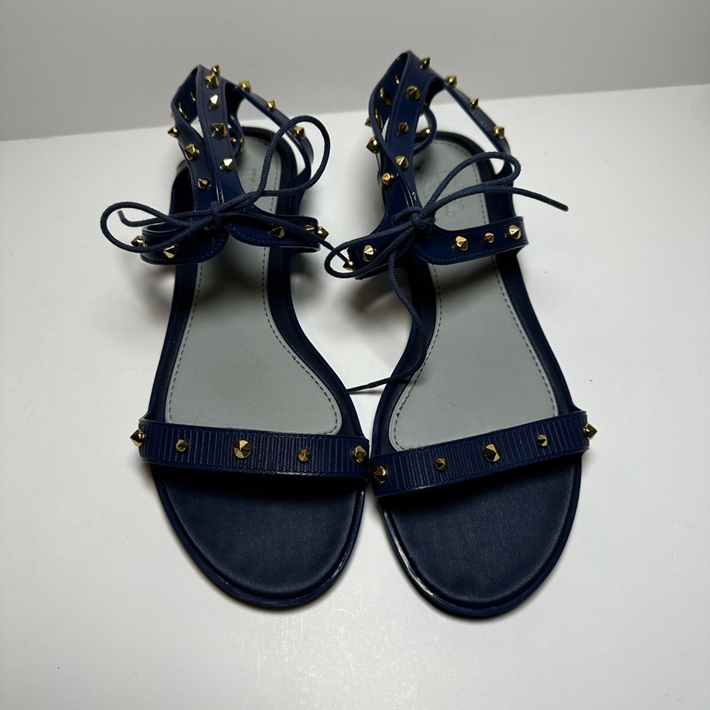 Melissa x Jason Wu Gladiator Sandals Cobalt Blue with Gold Studs size 8
